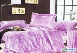 一世情缘·雪青雅韵 米兰天丝大提花绣花四件套，缔造家居艺术睡眠空间